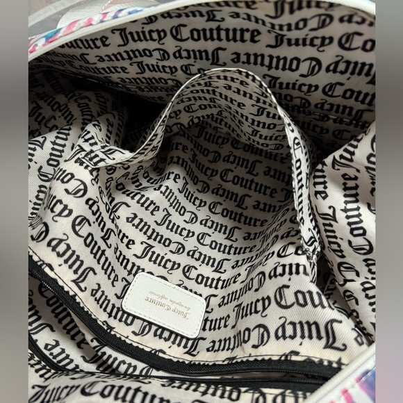 JUICY COUTURE WEEKENDER BAG WHITE, MULTICOLOR LOGO DUFFLE BAG - Picture 8 of 11